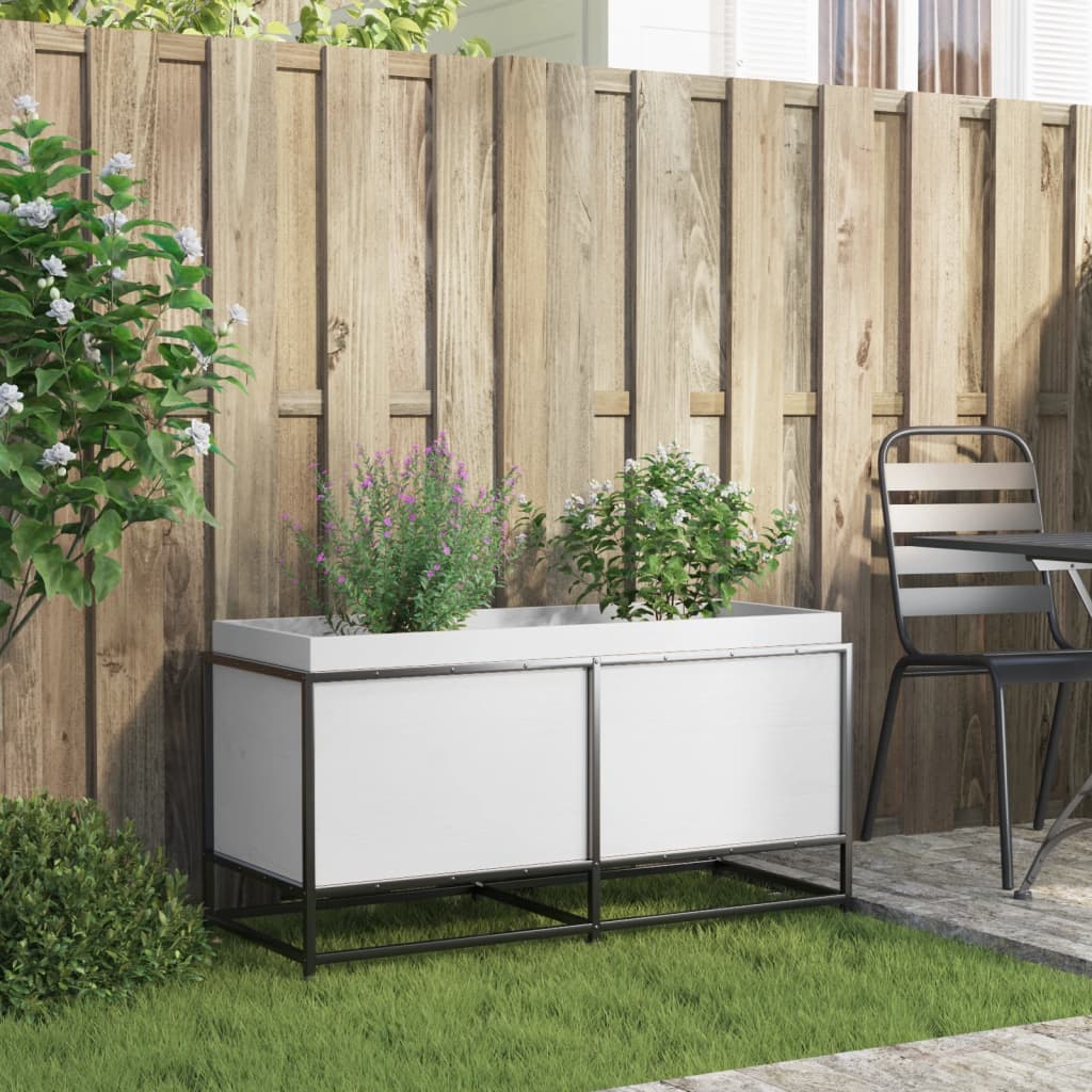Vidaxl Planning Box 100x40x50 cm pevná borovice bílá