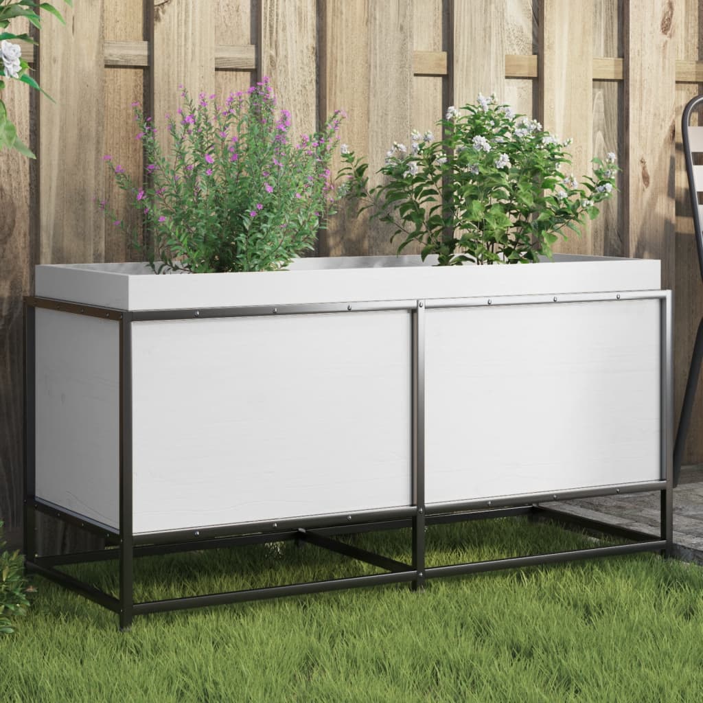 Vidaxl Planning Box 100x40x50 cm pevná borovice bílá
