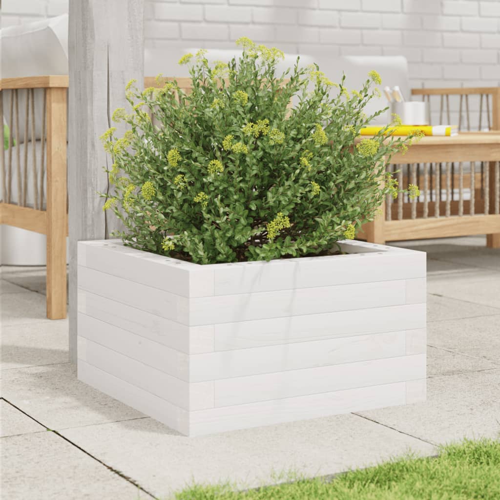 VidaXL Planning box 40x40x23 cm Solid pine white