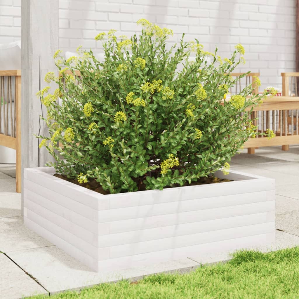 VidaXL Planning box 70x70x23 cm Solid pine white