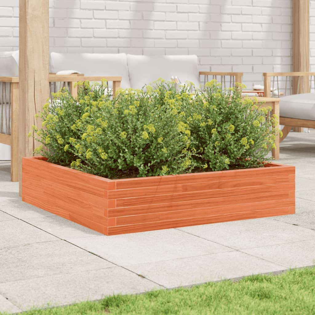 Vidaxl Planning Box 100x100x23 cm Solid fyrretræbrun