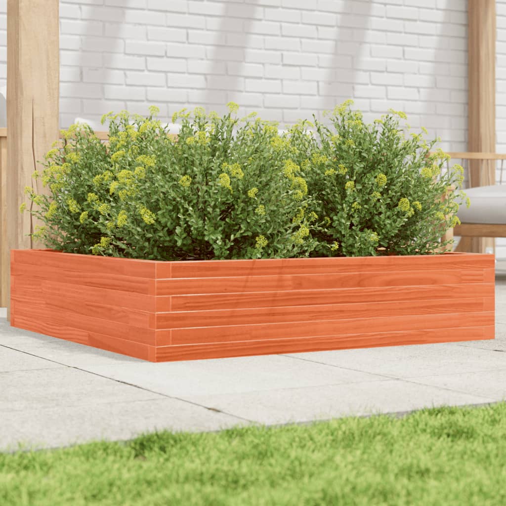Vidaxl Planning Box 100x100x23 cm Solid fyrretræbrun