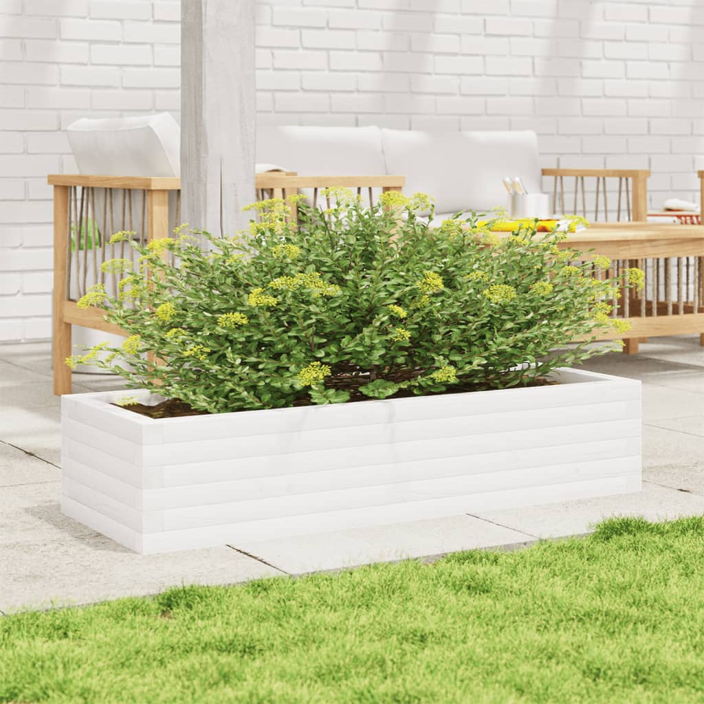 Vidaxl Planungskëscht 110x40x23 cm feste Péiere wäiss