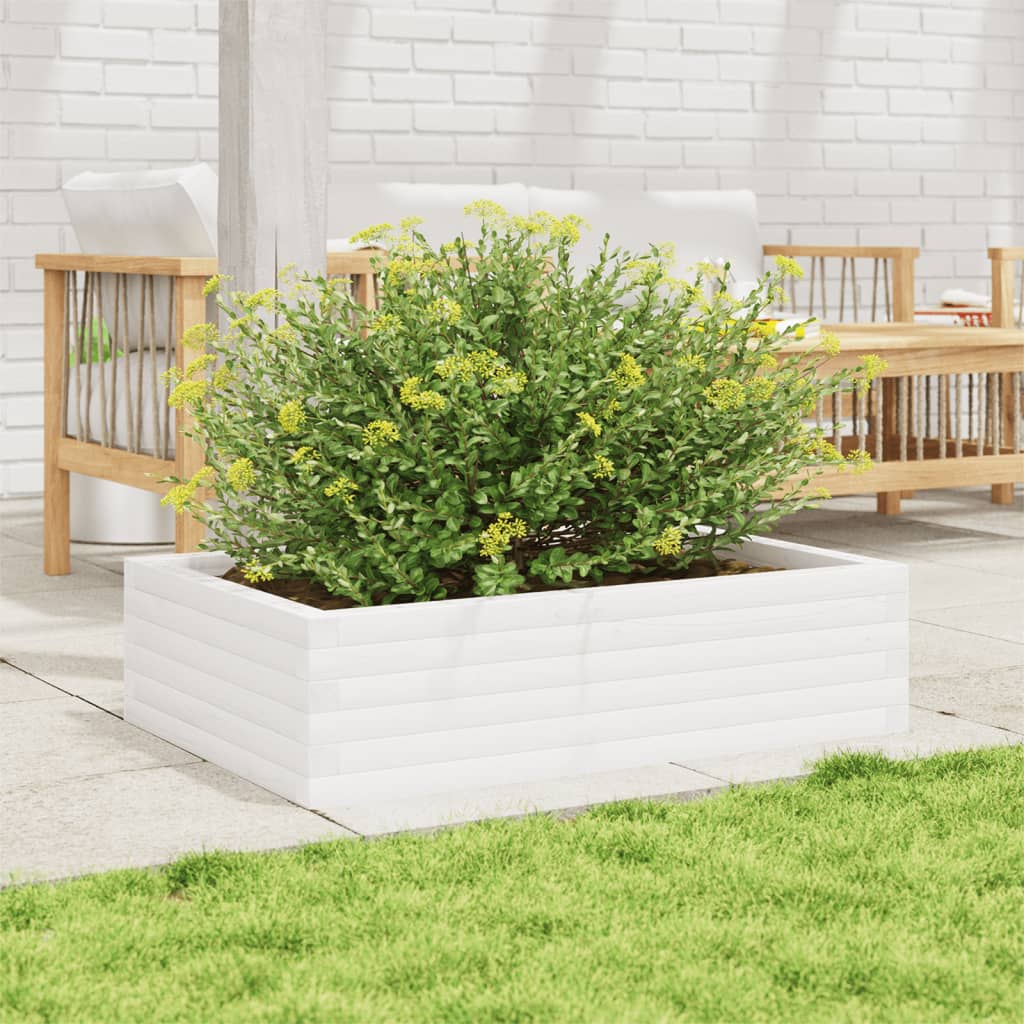 Vidaxl Planning Box 90x60x23 cm pevná borovice bílá