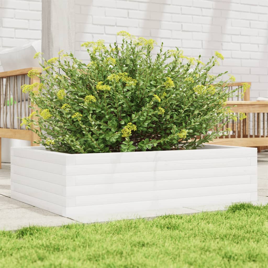 Vidaxl Planning Box 90x60x23 cm pevná borovice bílá