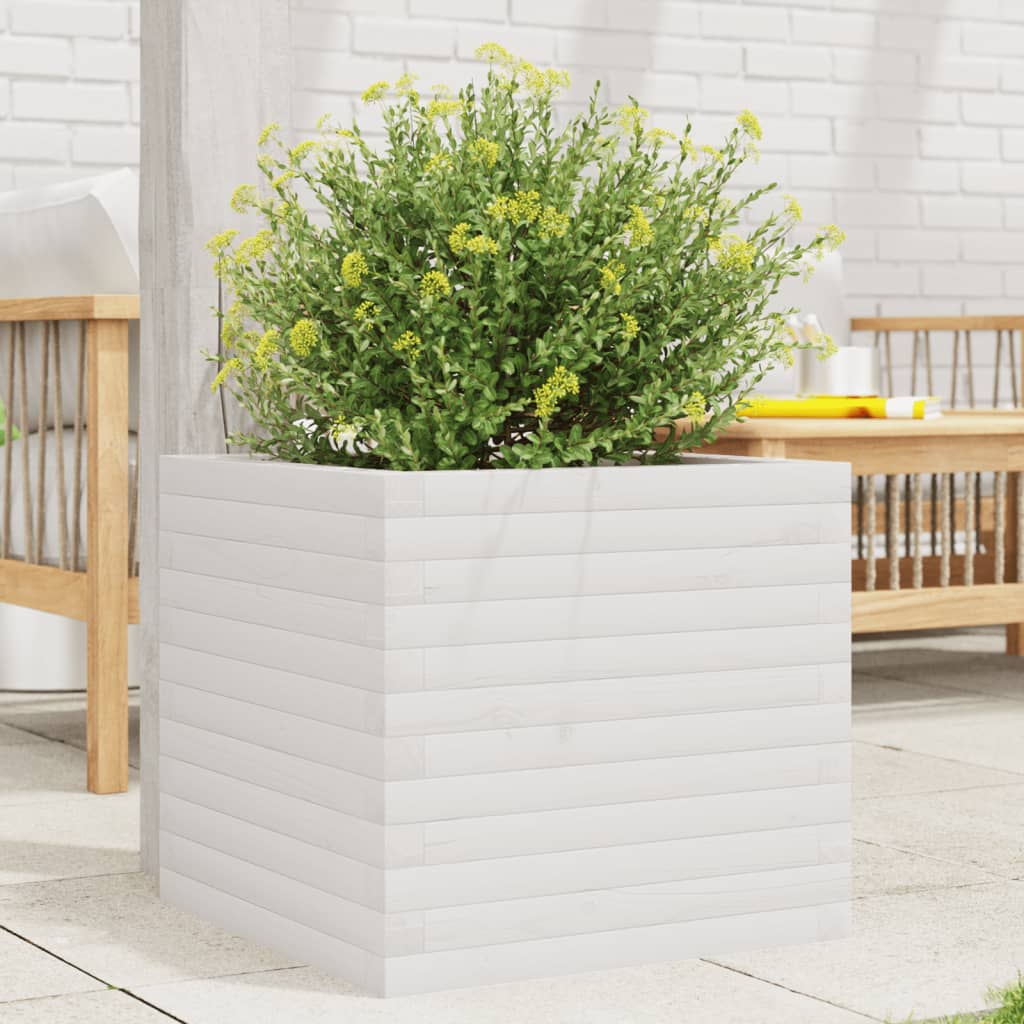 VidaXL Planning box 50x50x45.5 cm Solid pine white