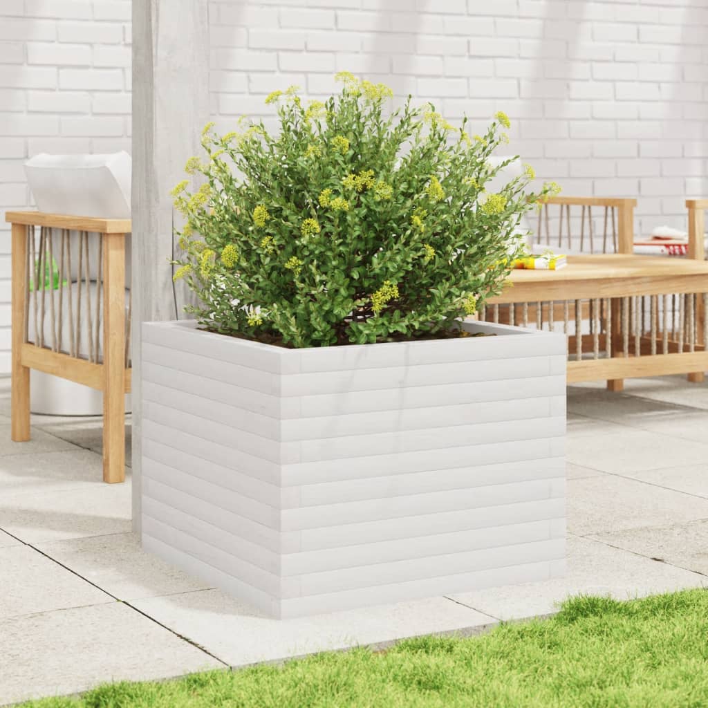 VidaXL Planning box 60x60x45.5 cm Solid pine white
