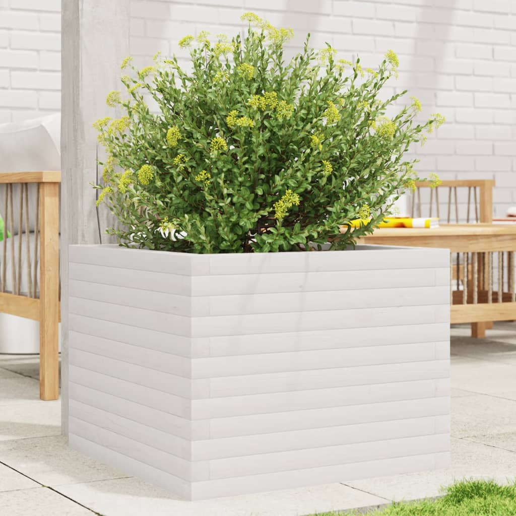 VidaXL Planning box 60x60x45.5 cm Solid pine white