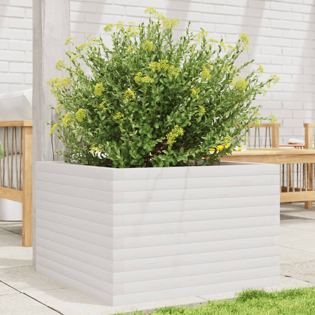 Vidaxl Planning Box 70x70x45,5 cm Solid fyrretræ hvid