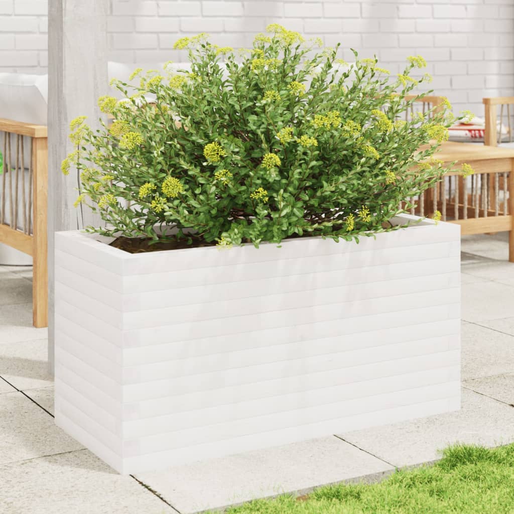 Vidaxl plangt Box 90x40345,5 cm folitesch Péiere wäiss