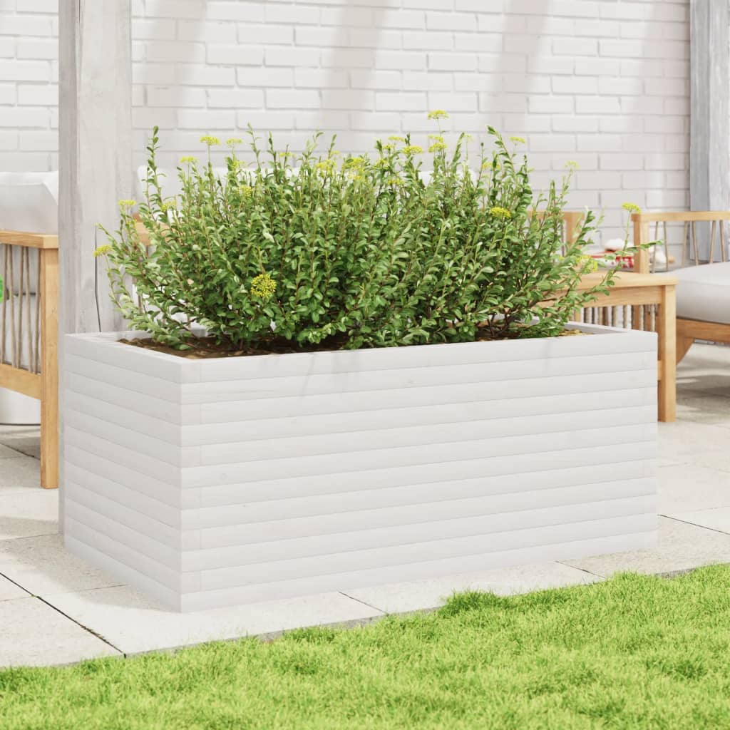 Vidaxl plangt Këscht 110x60345,5 cm folitesch Péiere wäiss