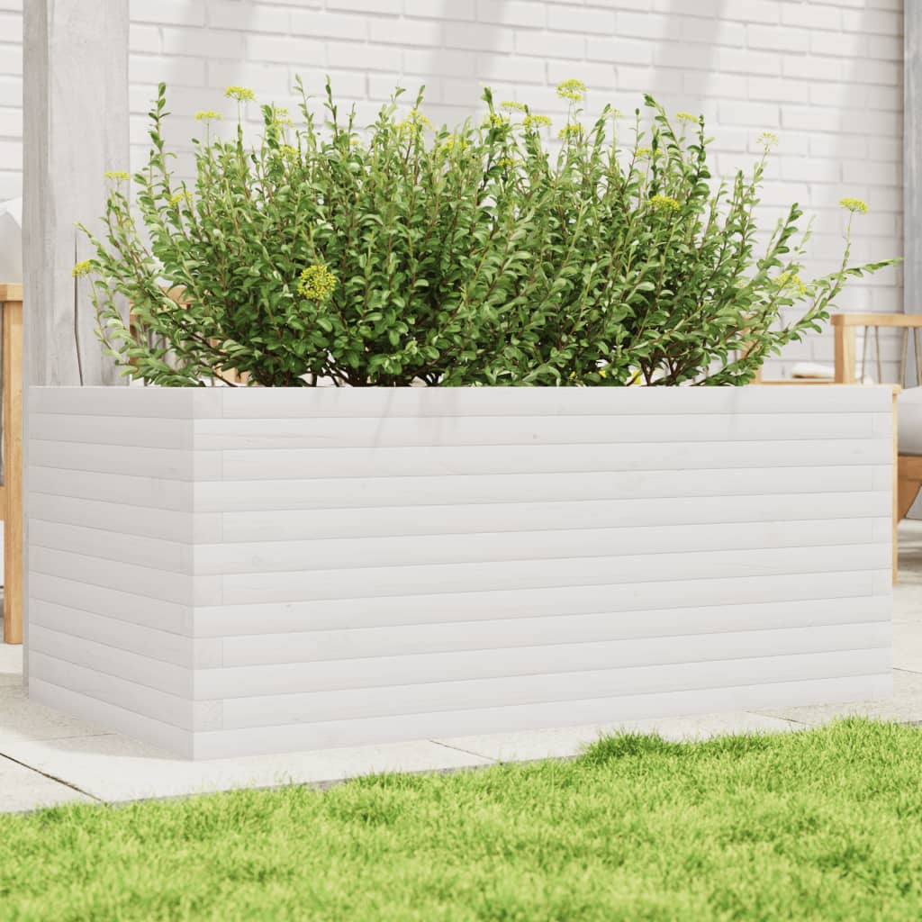 Vidaxl plangt Këscht 110x60345,5 cm folitesch Péiere wäiss