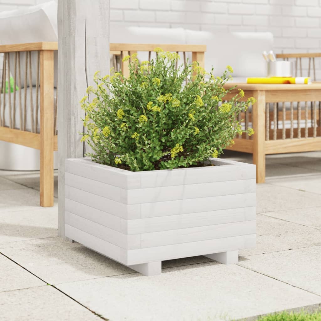 VidaXL Planning box 40x40x26.5 cm Solid pine white