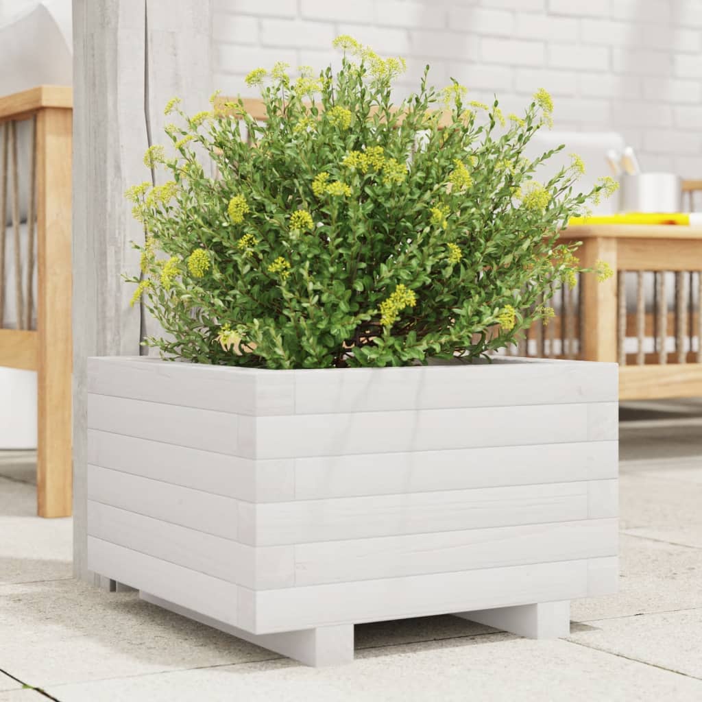 VidaXL Planning box 40x40x26.5 cm Solid pine white