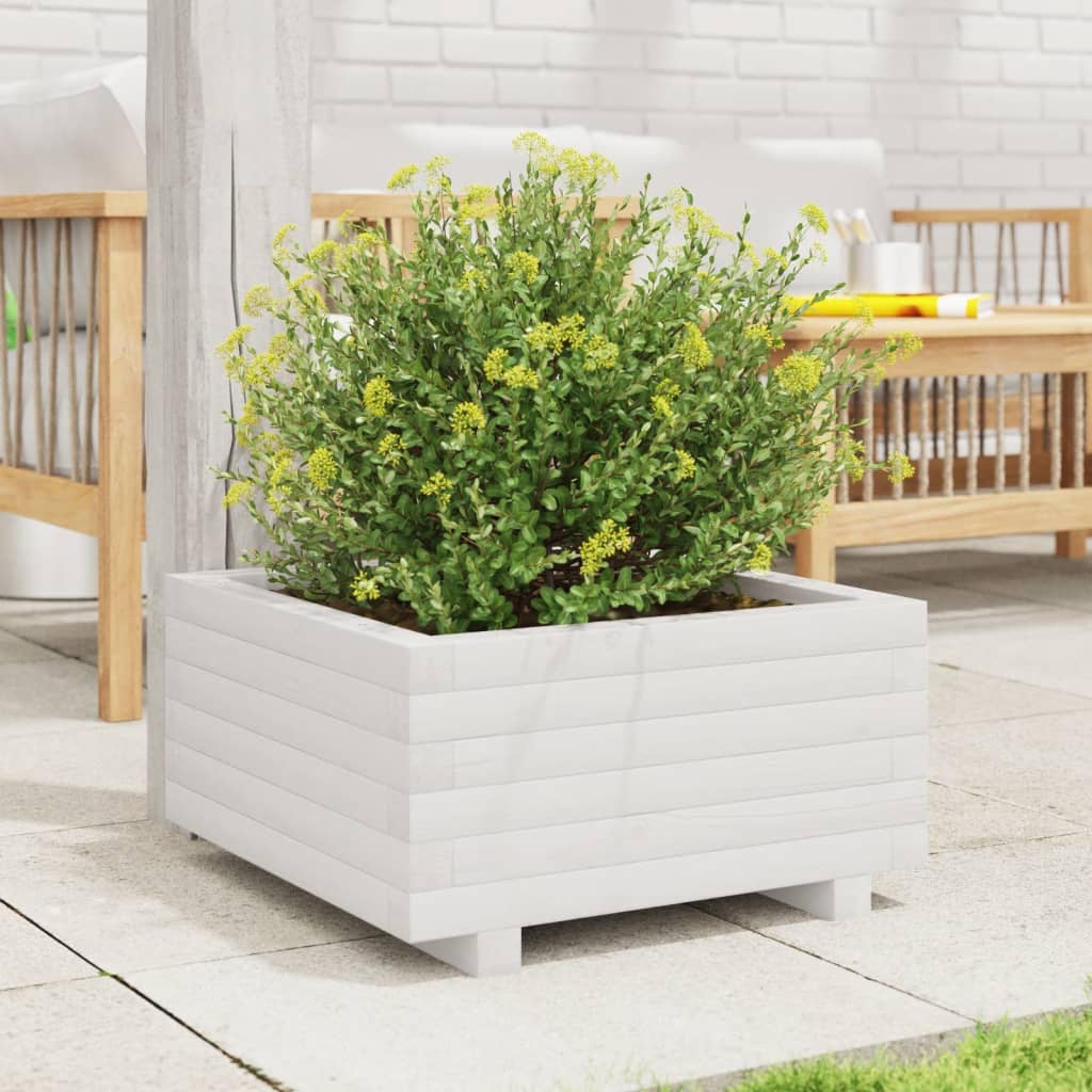 VidaXL Planning box 50x50x26.5 cm Solid pine white