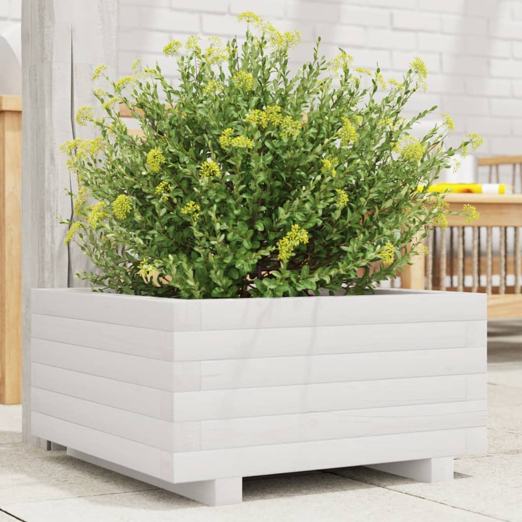 VidaXL Planning box 50x50x26.5 cm Solid pine white