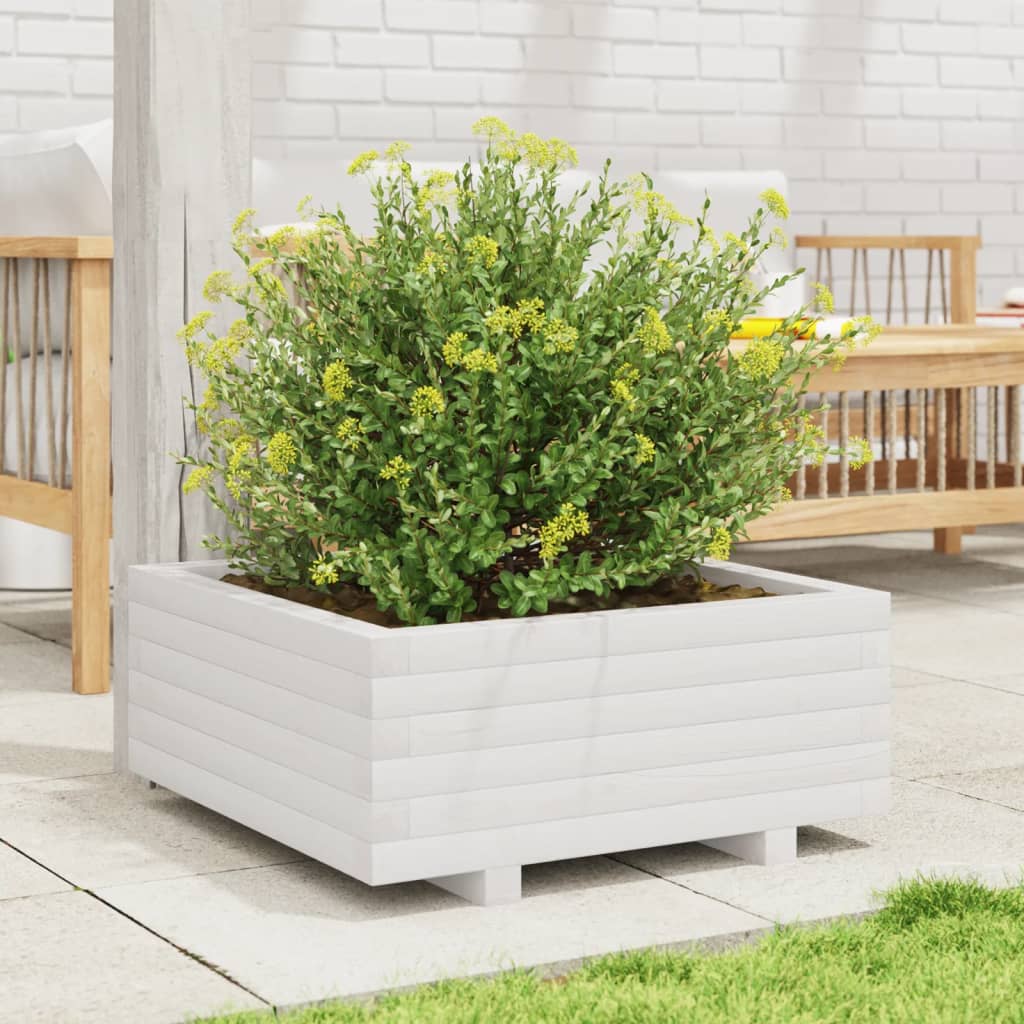 Vidaxl Planungskëscht 60x60.5 cm falen zolidd Wäiss