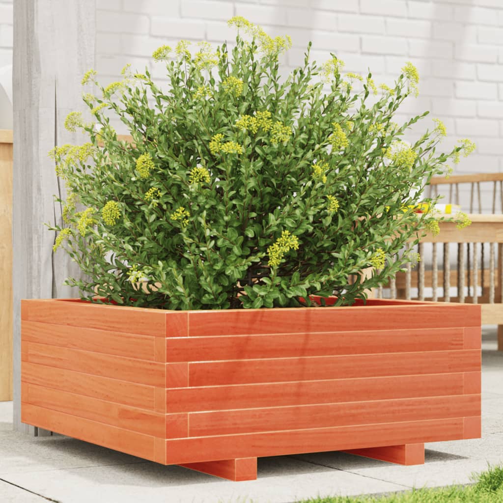 VidaXL Planning box 60x60x26.5 cm Solid pine wash brown