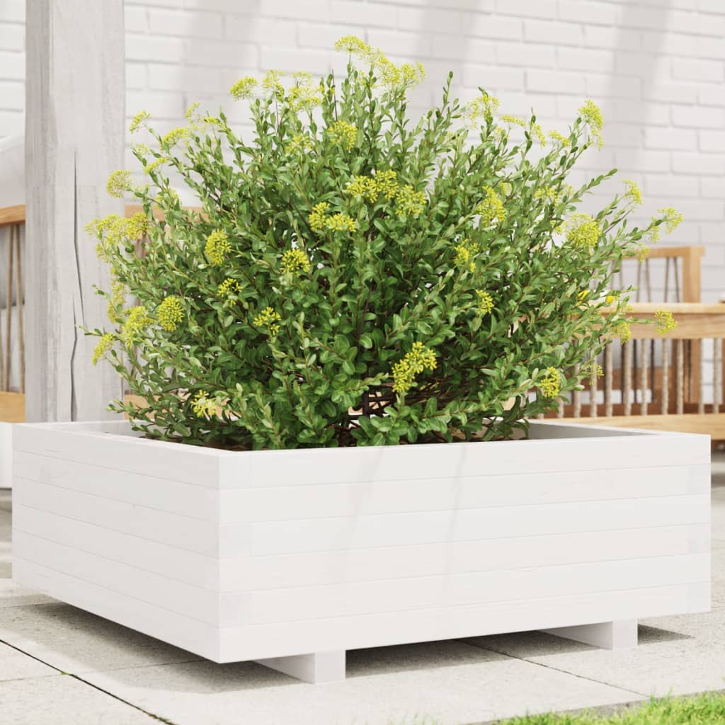 Vidaxl Planung Këscht 70x7026.5 cm feste Péiere wäiss