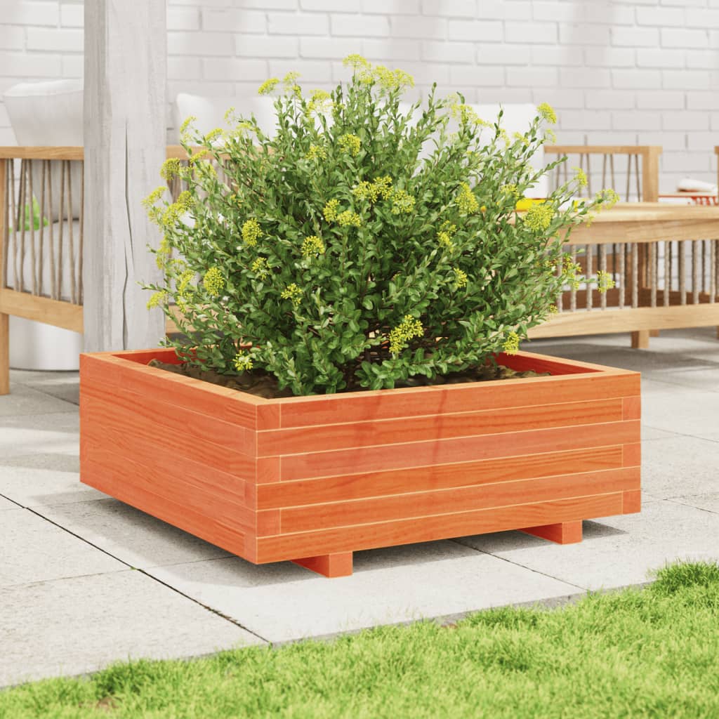 VidaXL Planning box 70x70x26.5 cm Solid pine wash brown