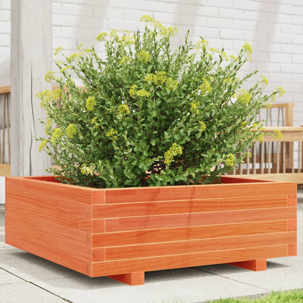 VidaXL Planning box 70x70x26.5 cm Solid pine wash brown