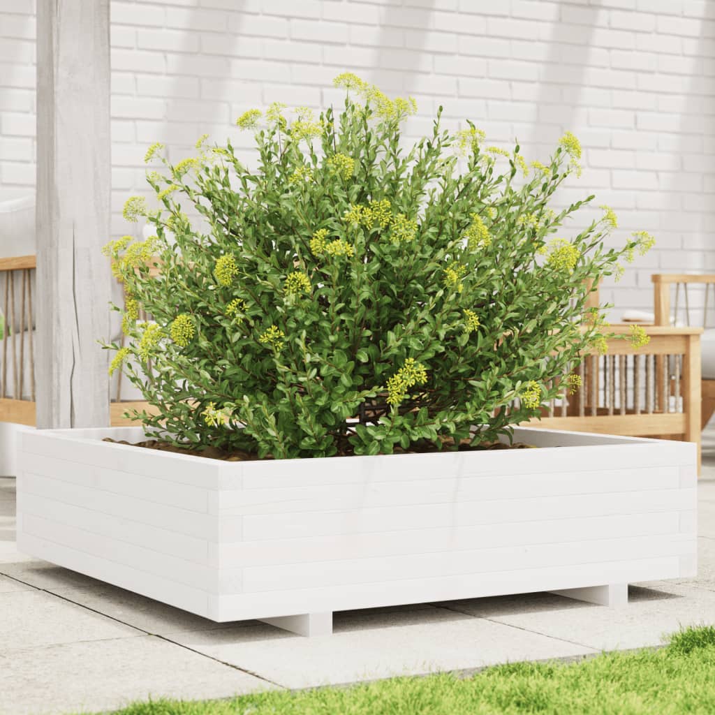 VIDAXL -Planungsbox 90x90x26,5 cm Festkiefer weiß