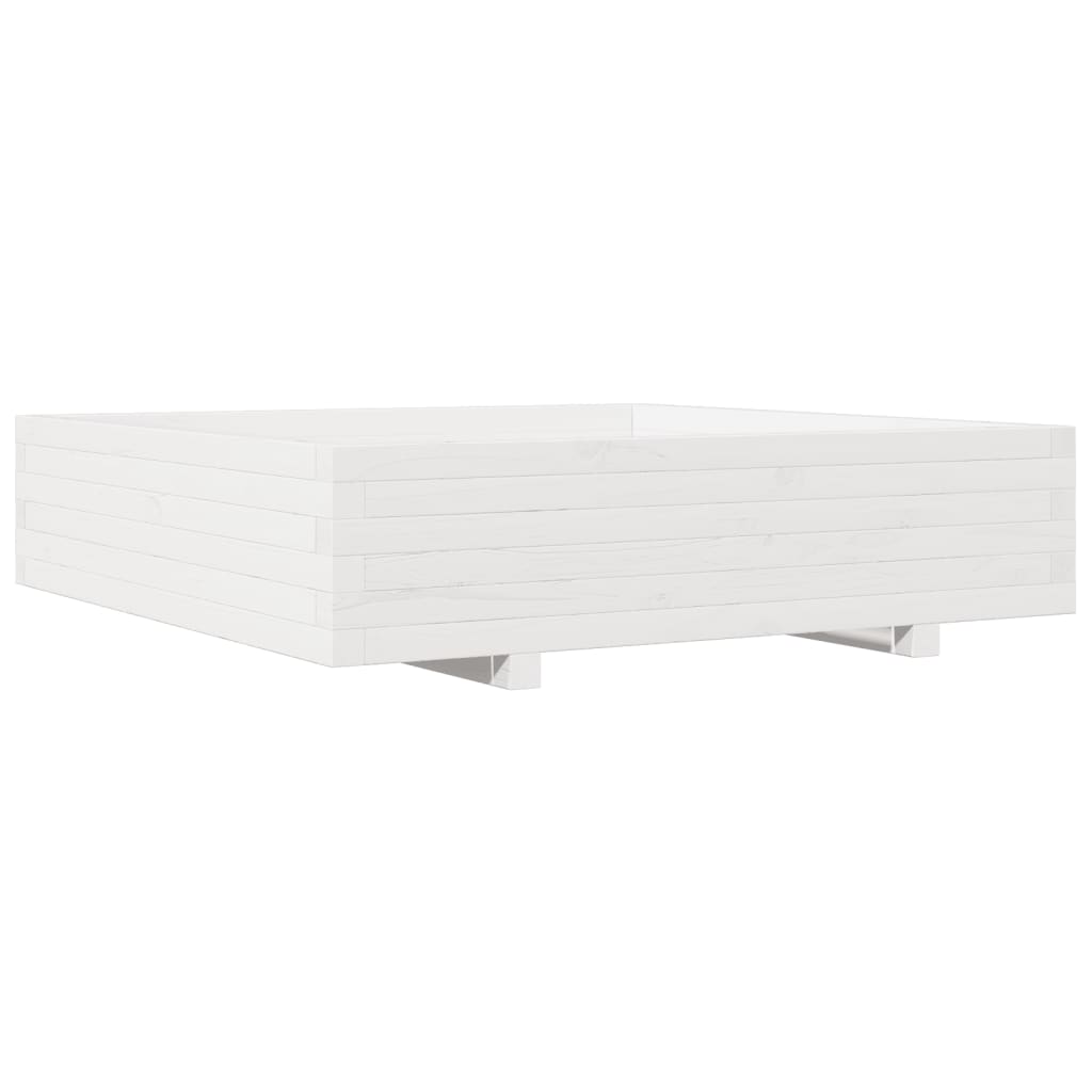 VidaXL Planter 100x100x26.5 cm Solid pine white