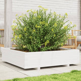 VidaXL Planter 100x100x26.5 cm Solid pine white