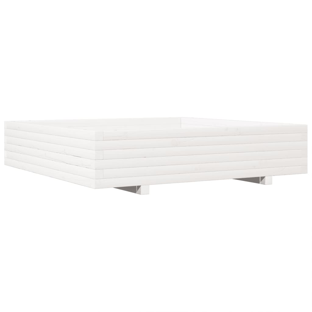 VIDAXL -Planungsbox 110x110x26.5 cm Festkiefer weiß