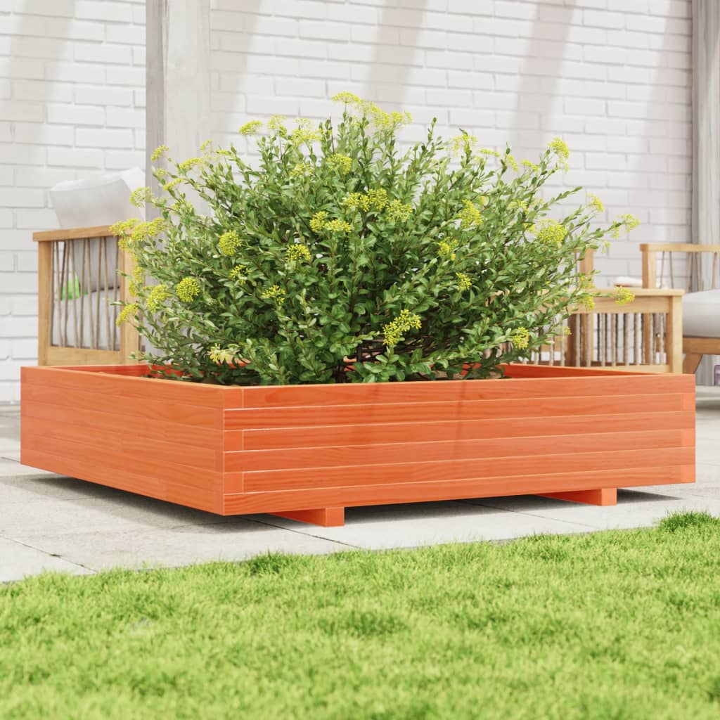 Vidaxl Planning Box 110x110x26,5 cm Solid Pine Wax Brown