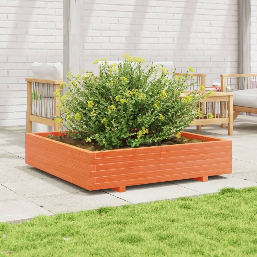 Vidaxl Planning Box 110x110x26,5 cm Solid Pine Wax Brown