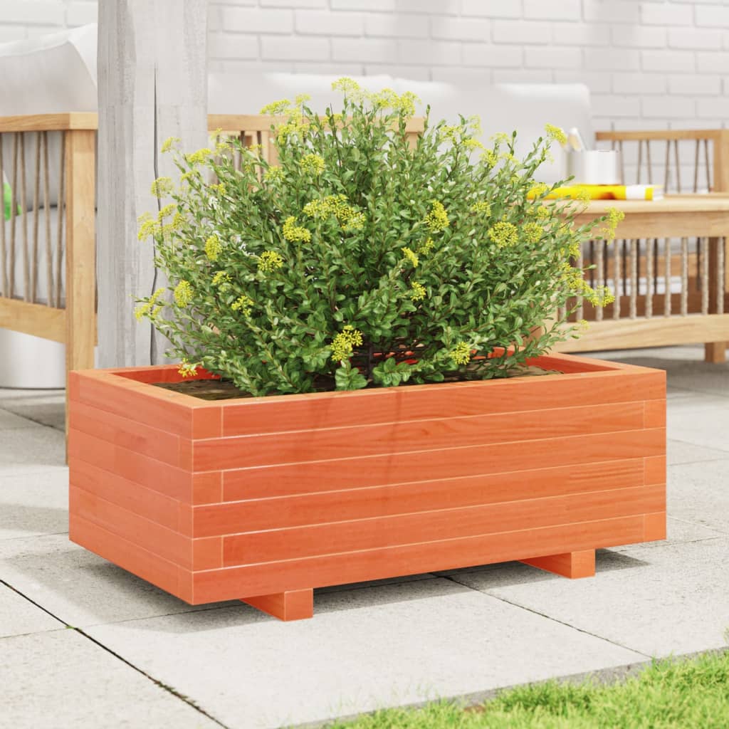 Vidaxl Planter Big 70x40x26,5 cm Solid fyrretræbrun