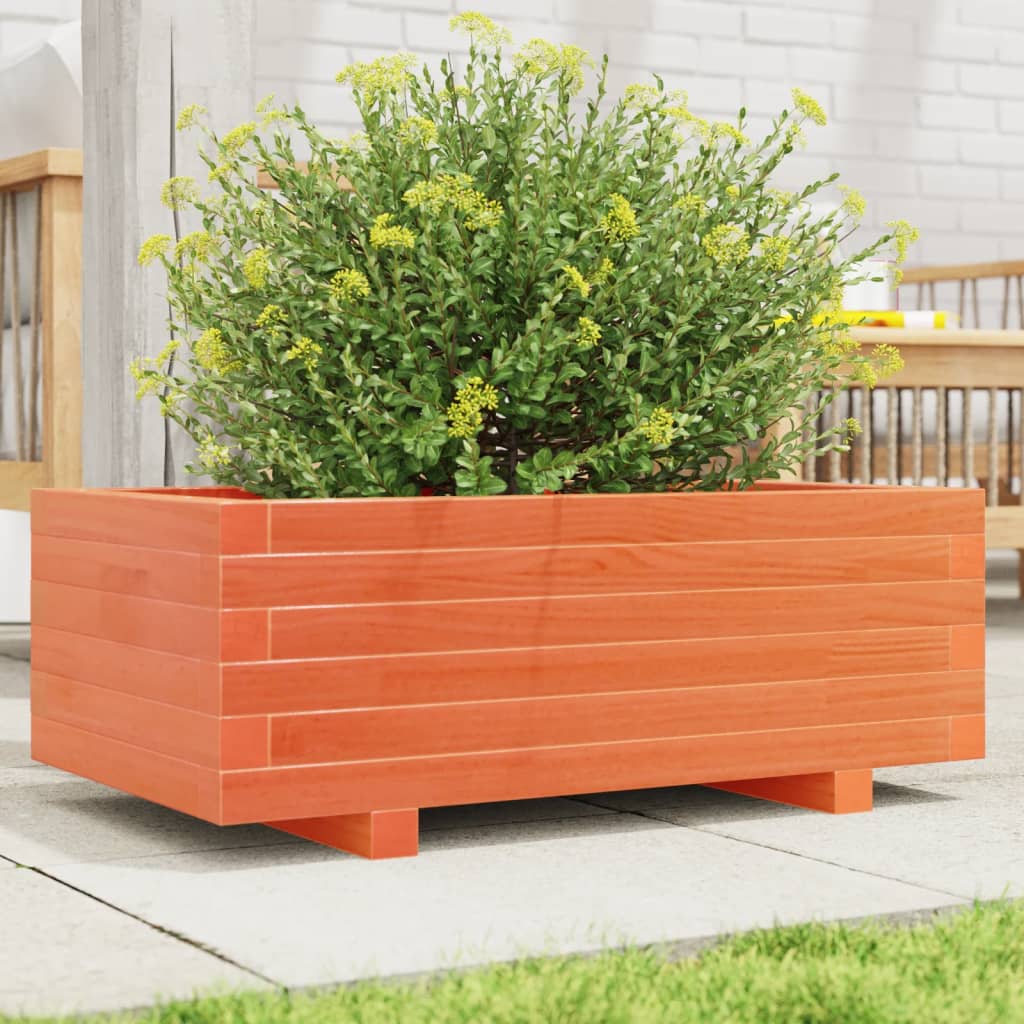 Vidaxl Planter Big 70x40x26,5 cm Solid fyrretræbrun
