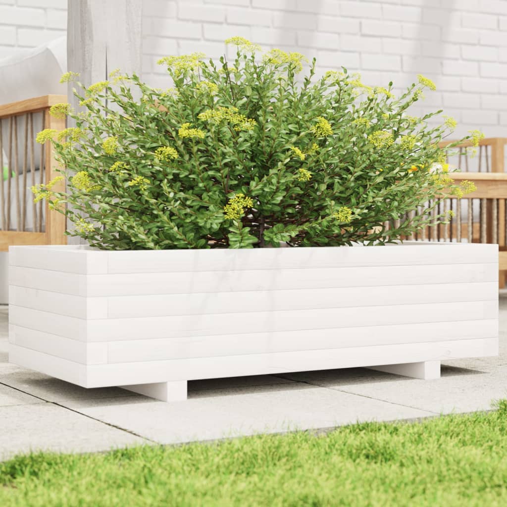 VIDAXL -Planungsbox 90x40x26,5 cm Festkiefer weiß