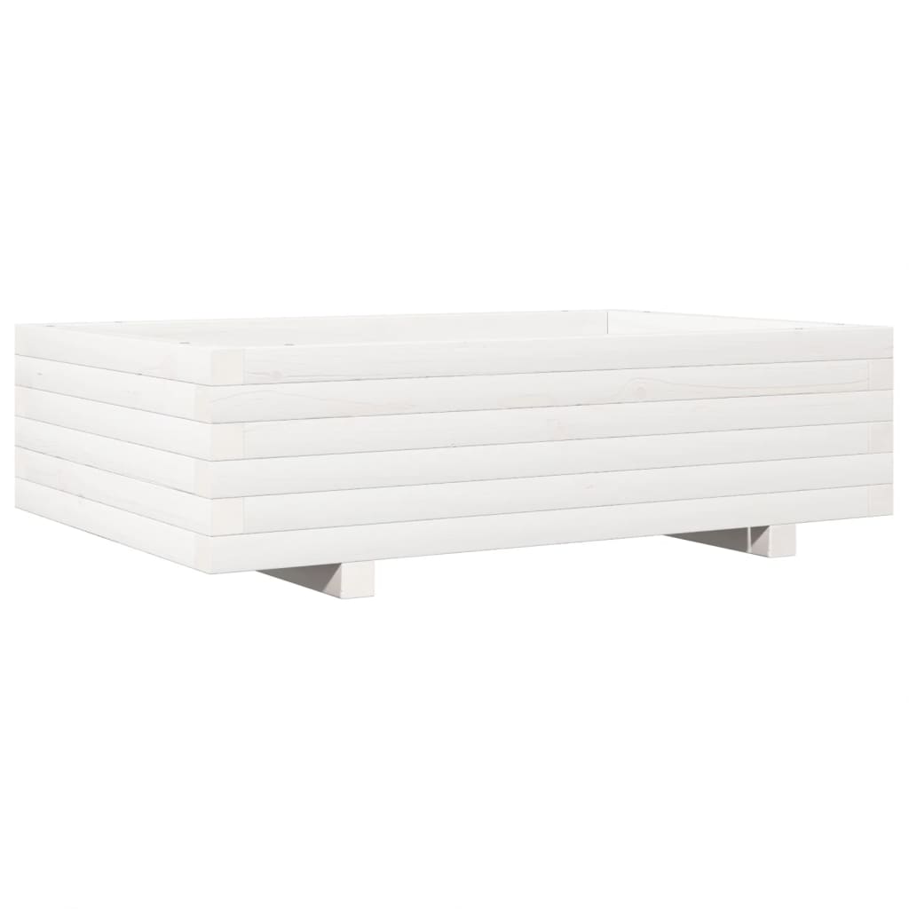 Vidaxl načrtovanje škatle 90x60x26,5 cm trden borov bel