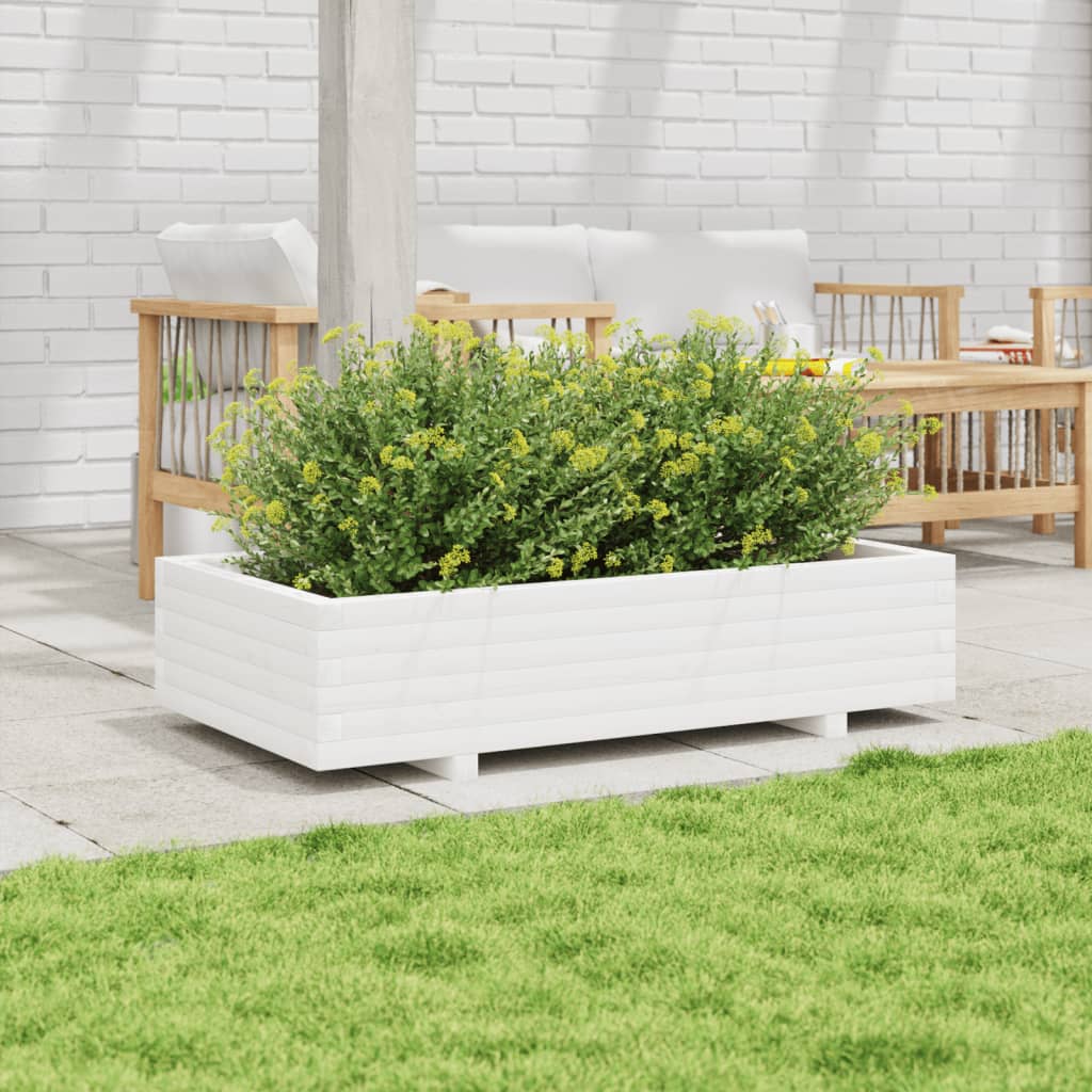 VidaXL Planning box 110x60x26.5 cm Solid pine white