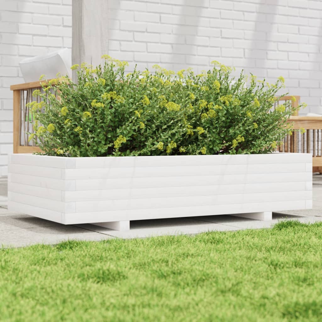 VidaXL Planning box 110x60x26.5 cm Solid pine white