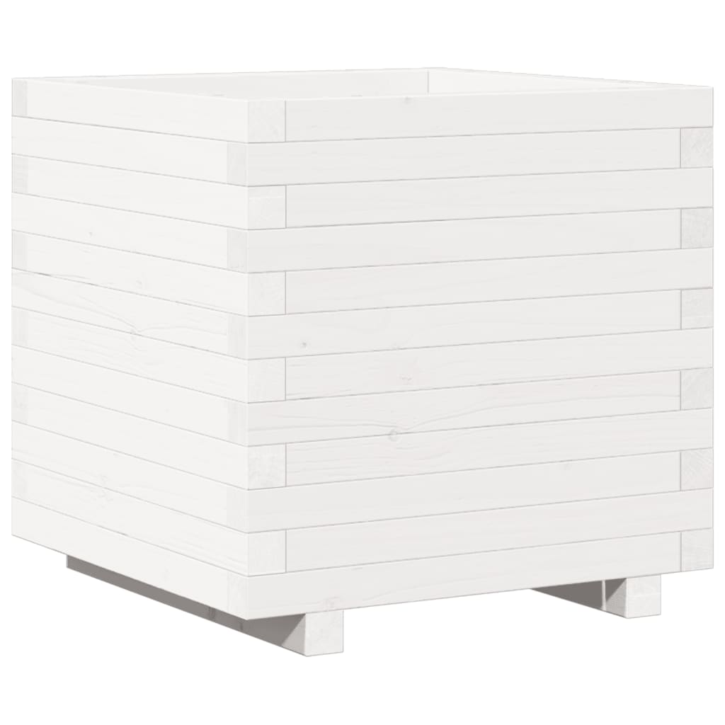 Vidaxl Načrtovanje škatle 50x50x49,5 cm trden borov beli