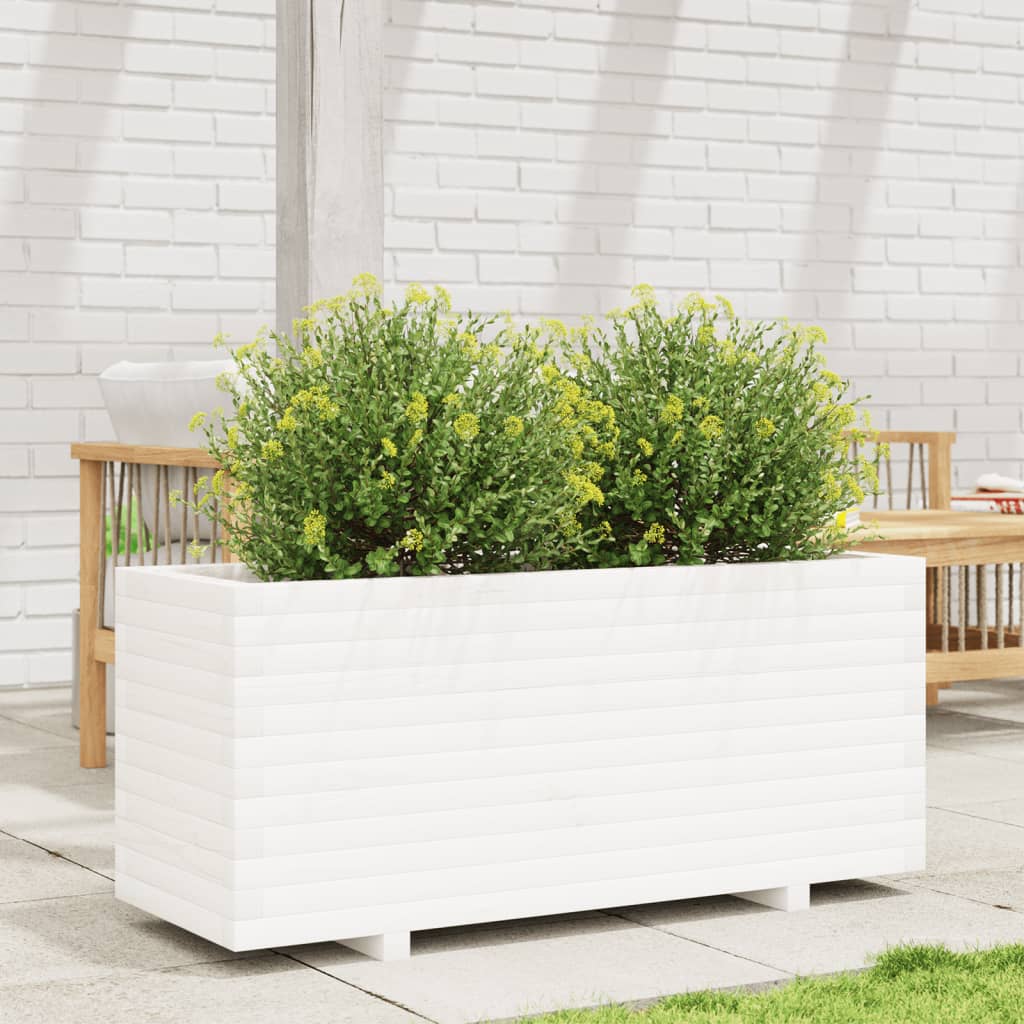 Plánovací box Vidaxl 110x40x49,5 cm pevná borovice bílá