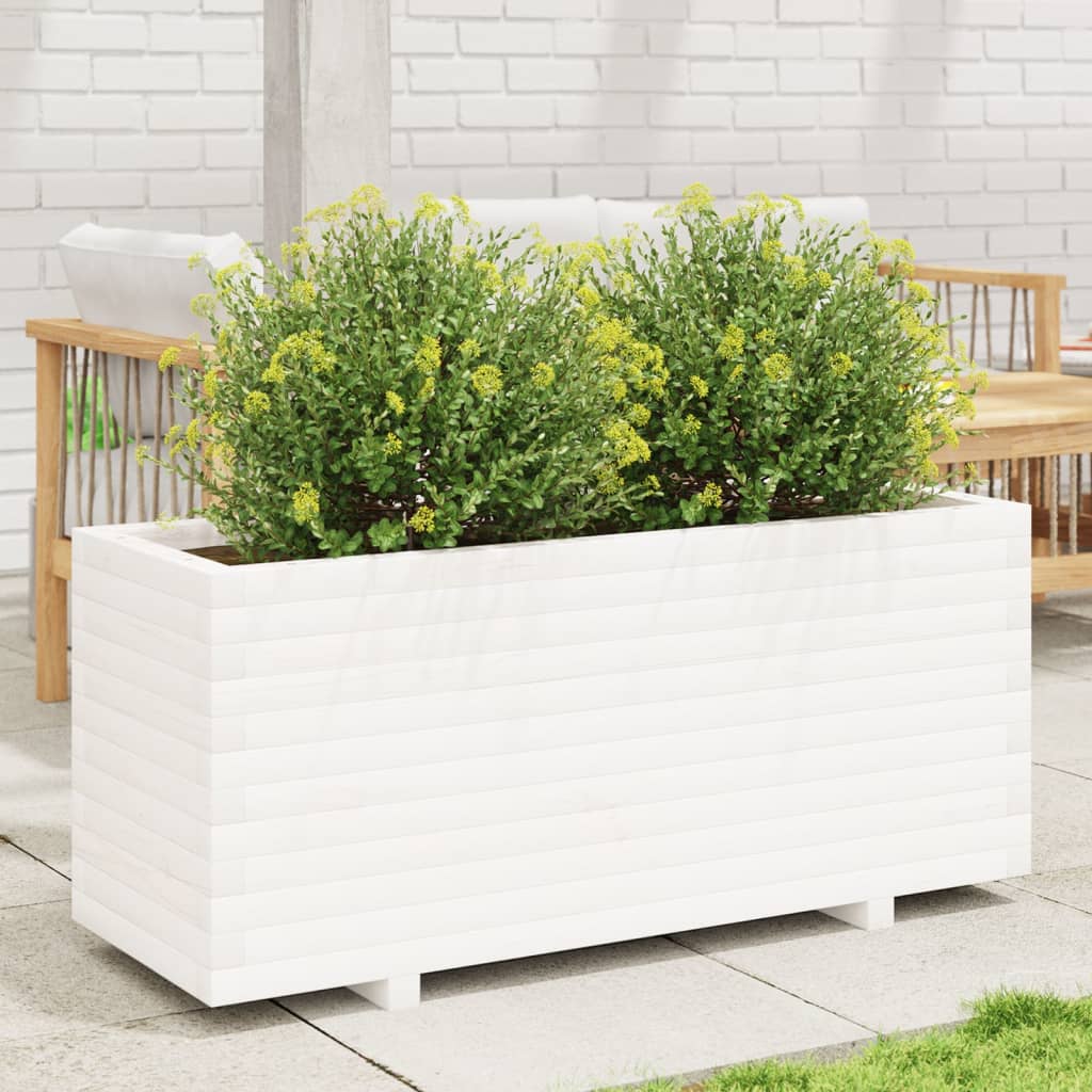 Plánovací box Vidaxl 110x40x49,5 cm pevná borovice bílá