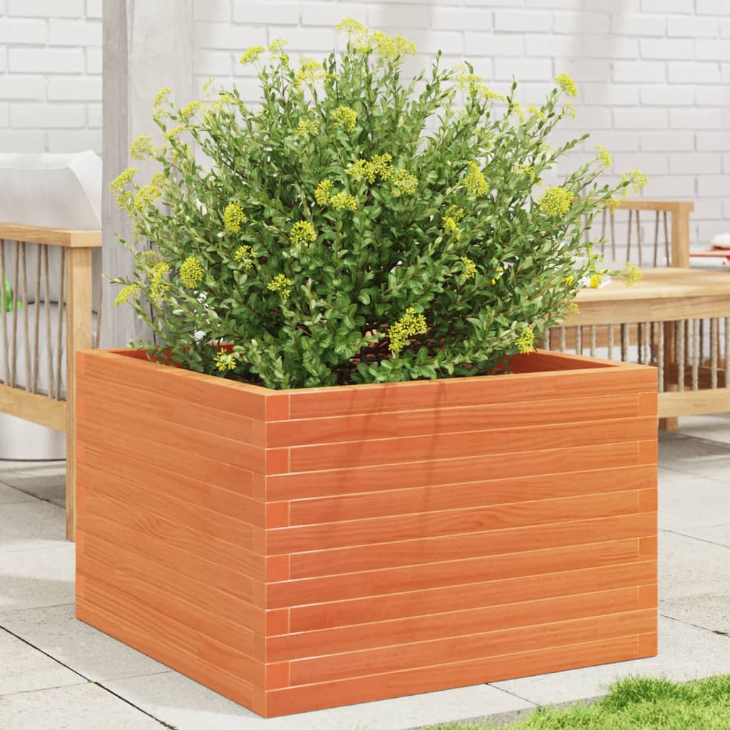 VidaXL Planning box 70x70x46 cm Solid pine wash brown
