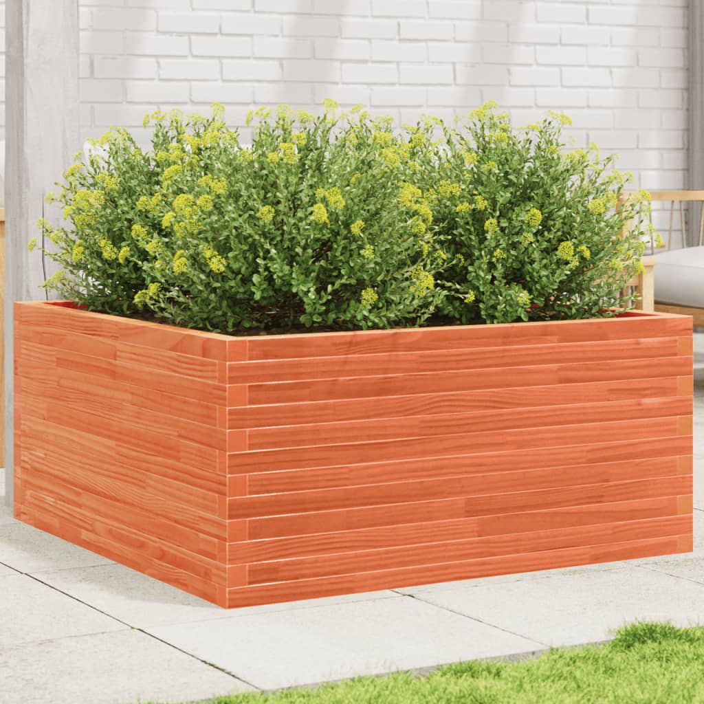 Vidaxl Planning box 100x100x46 cm Solid pine wash brown