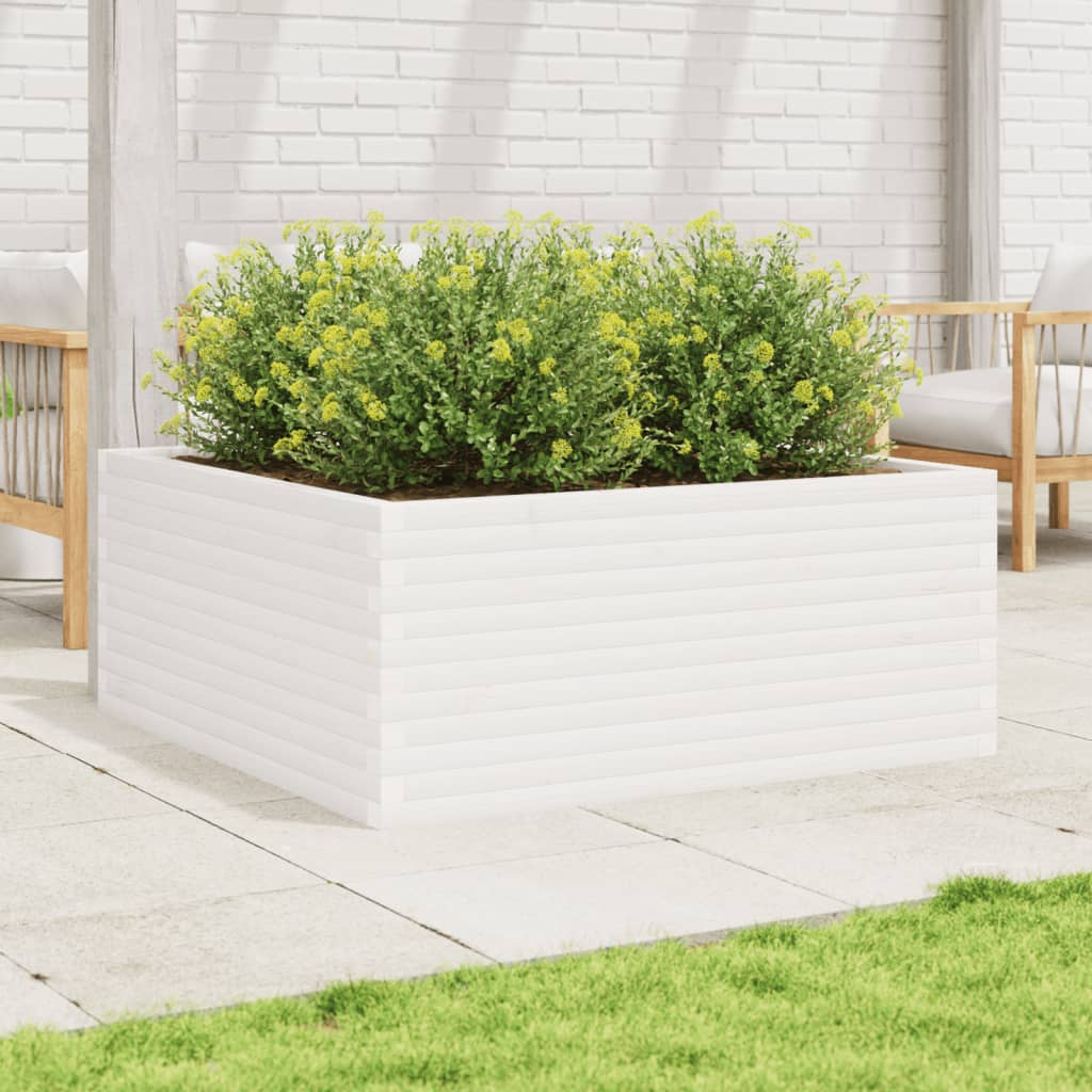 VidaXL Planning box 110x110x46 cm Solid pine white