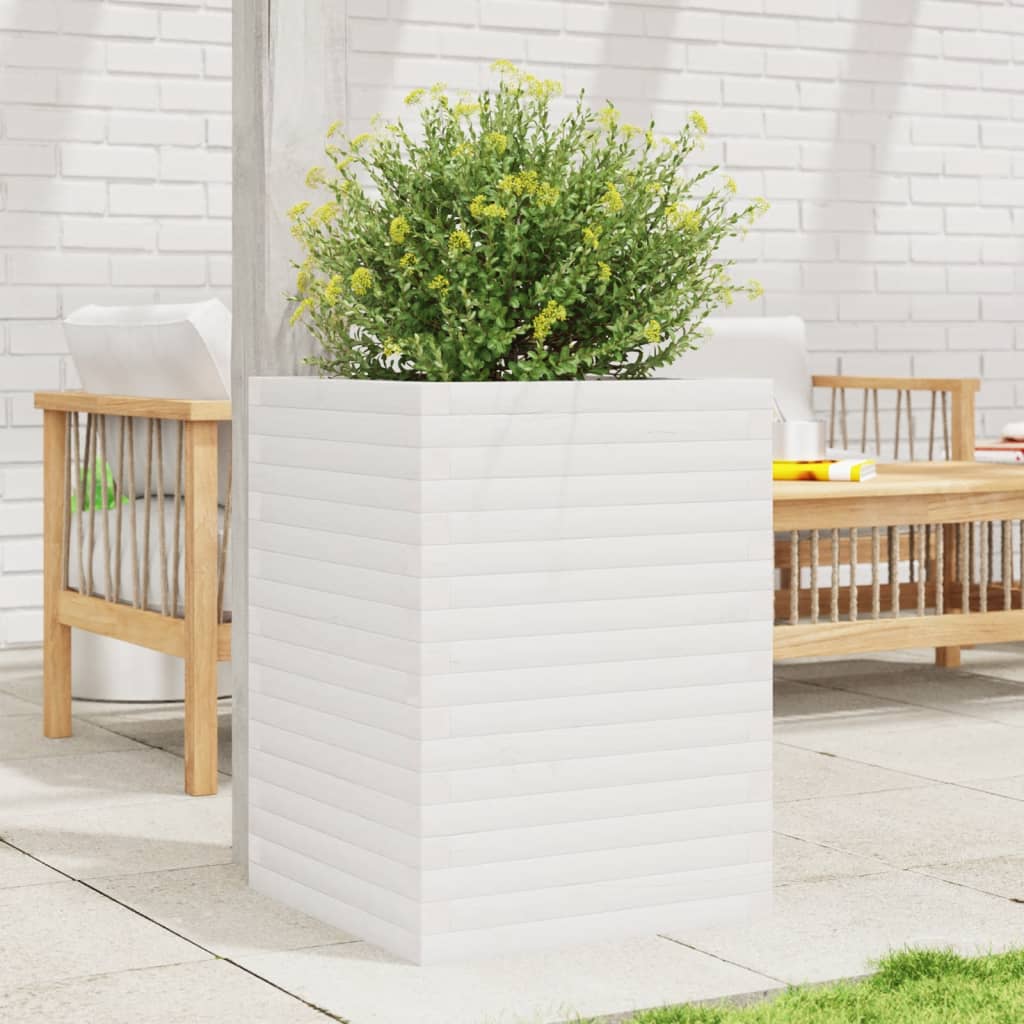 VidaXL Planning box 50x50x68.5 cm Solid pine white