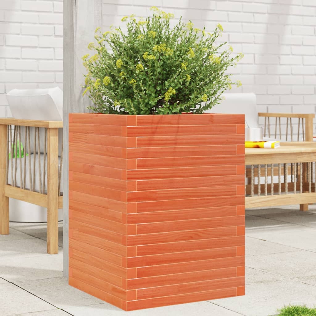 VidaXL Planning box 50x50x68.5 cm Solid pine wash brown