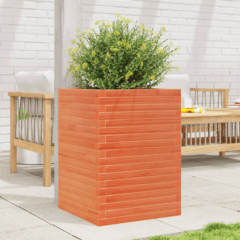 VidaXL Planning box 50x50x68.5 cm Solid pine wash brown