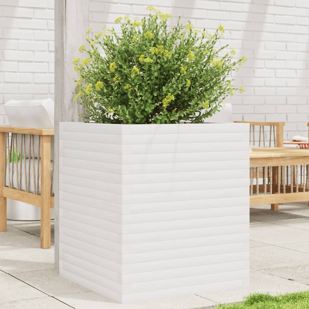 VidaXL Planter Big 60x60x68.5 cm Solid pine white