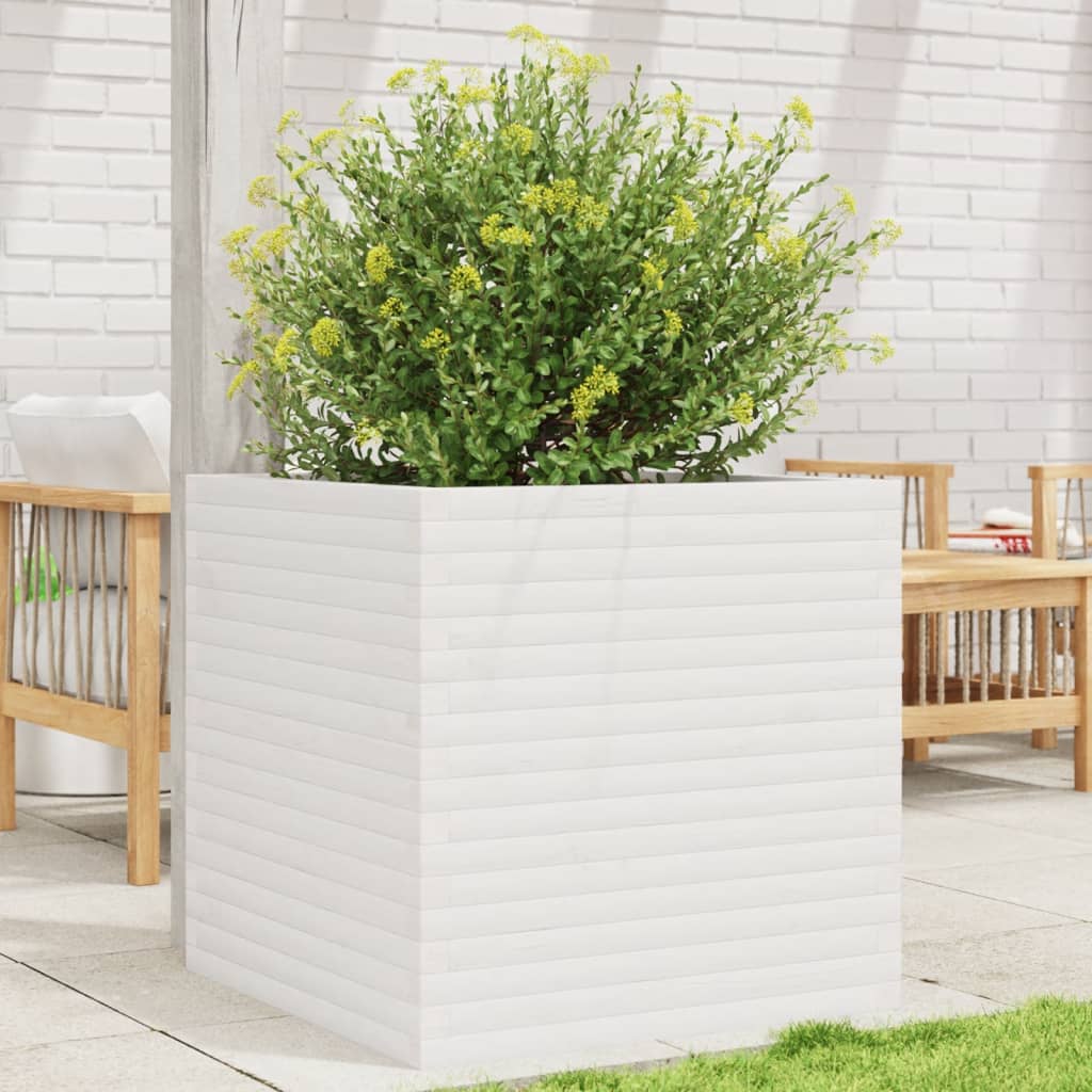 VidaXL Planning box 70x70x68.5 cm Solid pine white