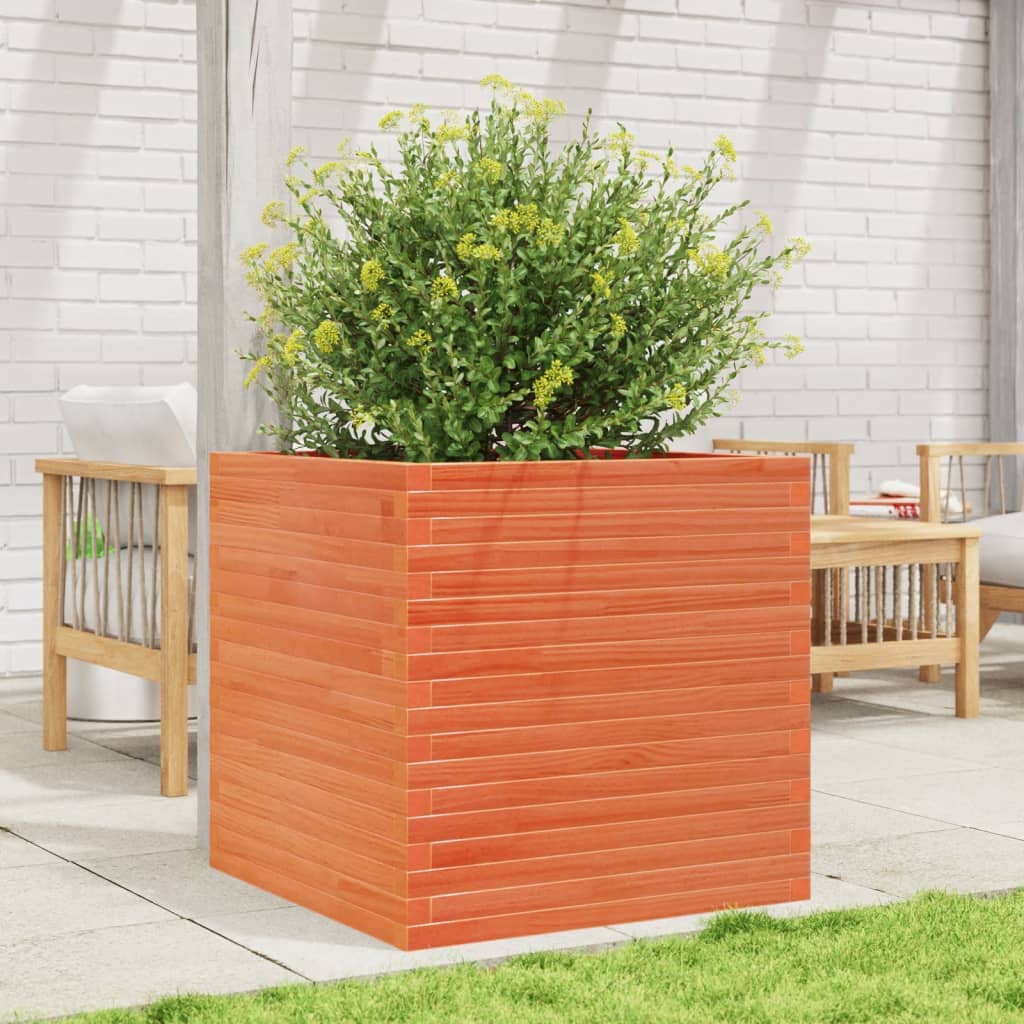 VidaXL Planning box 70x70x68.5 cm Solid pine wash brown