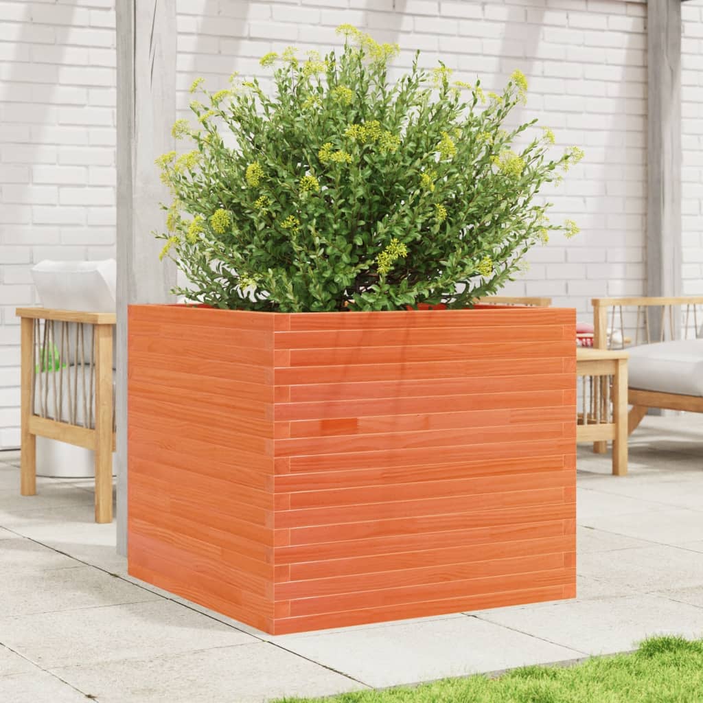 VidaXL Planning box 80x80x68.5 cm Solid pine wash brown